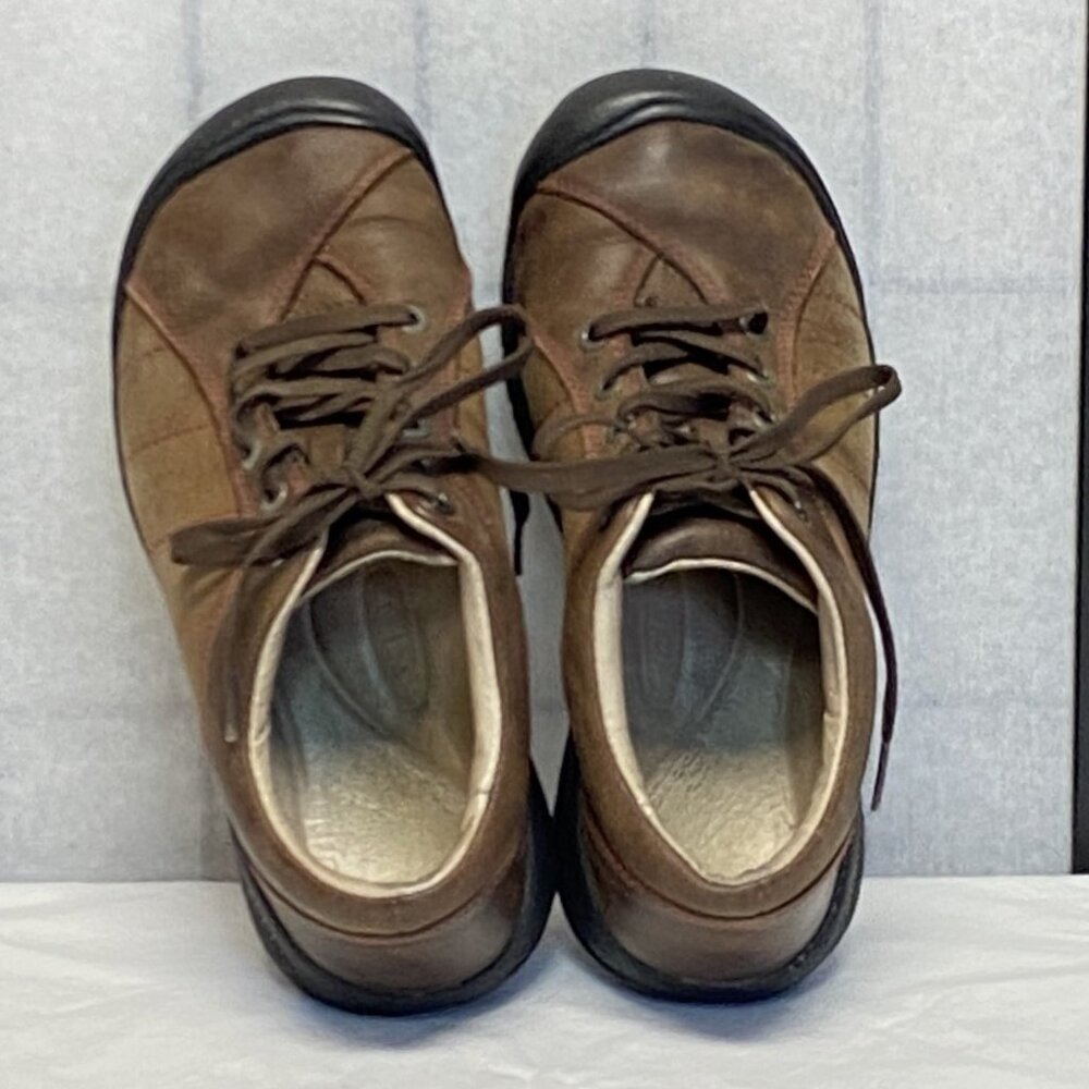 Keen Presidio 7.5 Leather Lace Up Walking Hiking Shoes Walnut Brown Low Top - Picture 6 of 14
